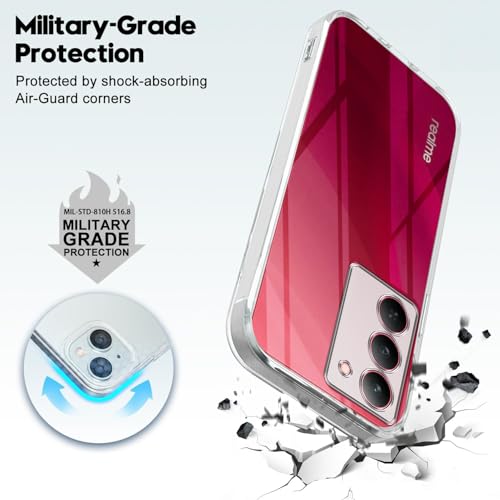 Image of Jkobi Back Cover for Realme 14X (Silicone Clear Shockproof Case with Camera Protection | Soft and Flexible | Transparent)
