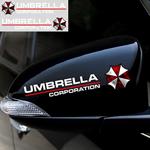 Hinscr Auto Rearview Mirror Decals Resident Evi L Umbrella Corporation Window Stickers For Cars (Style E- White) #TOP3