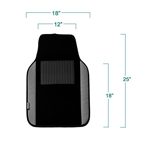 Image of FH Group Car Floor Mats - Carpet for Cars, Universal Fit Automotive All Purpose Car Protector Mat for Most Sedan, SUV, Truck Floor Mats Black