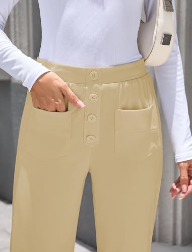 ZAFUL Womens Wide Leg Pants High Waisted Casual Pants for Women Stretchy Business Dress Work Pocket Trousers Pant