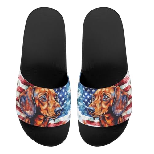 Women's Slides | Women's Slip On Sandals | Dog Print | Comfortable & LightWeight | Summer House Shoes | Beach Indoor Outdoor Hotel Gym