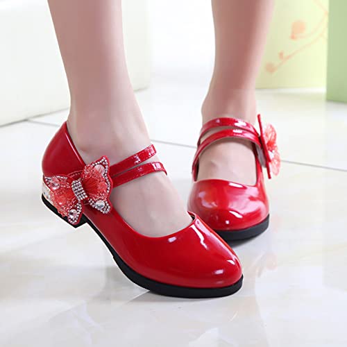 Girls Dress Shoes Mary Jane Princess Sandals Bowknot Strap Wedding Party Shoes Butterfly Chunky Low Heel Sandals2