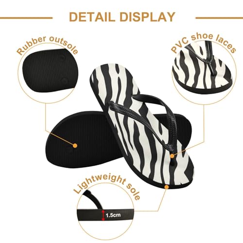 Black White Zebra Stripes Flip Flop Beach Summer Casual Sandal for Women & Men Shower Shoes 208618082