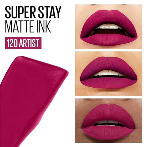 Image of Maybelline New York Liquid Matte Lipstick, Long Lasting, 16hr Wear, Superstay Matte Ink, Artist, 5ml & High Shine Gloss, Lasts for 16 HRs, Enriched With Vitamin E & Aloe, SuperStay Vinyl Ink, Lippy