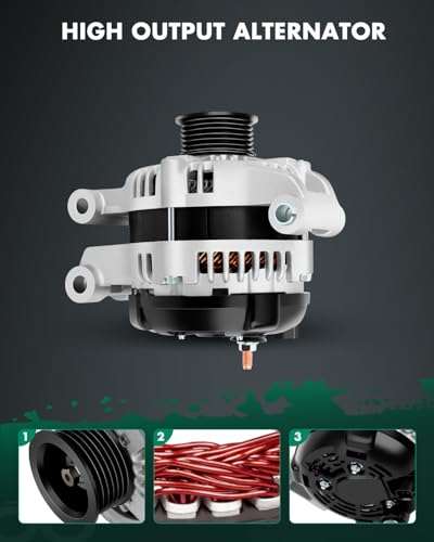 Image of SCITOO Alternator 11383 Fit for Charger 2008 2009 2010 08 09 10 2.7L 3.5L 5.7L 6.1L 2.7 3.5 5.7 6.1 421000-0620 11383-11382 04896805AE 4896805AE 12V 160Amp CW 6-Groove Pulley