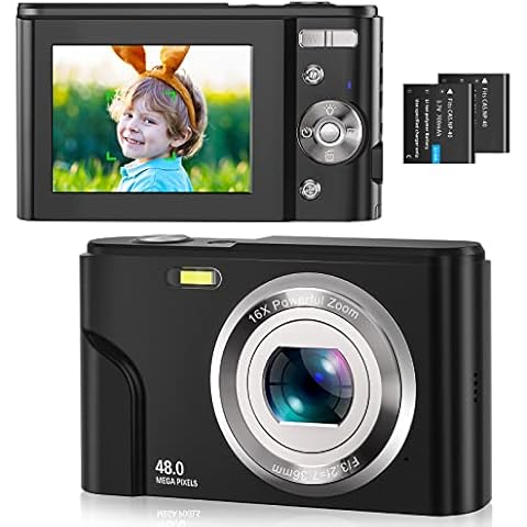 Digitalkamera Autofokus mit 32GB Karte 1080P 48MP Fotokamera Kompaktkamera Bildstabilisierung 16X Digitaler Zoom Tragbare Fotoapparat Kinderkamera Kultivieren Hobbys Cover