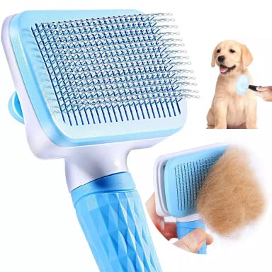 Slicker Dog Brush Cat Hair Brush Pet Grooming Non slip Handle Self Cleaning Daily Use to Clean Loose Fur Medium Long Hair