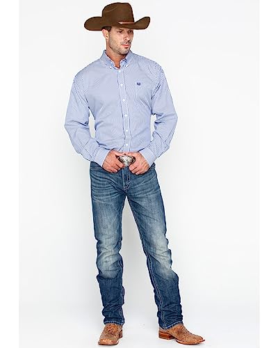 Cinch Men's Tencel Classic Fit Long Sleeve Shirt, Royal Blue, XL