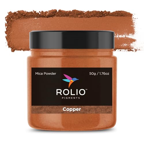 Rolio Premium Mica Powder - Copper (50G / 1.76oz) - 1 Jar of Copper Pigment Powder for Epoxy Resin