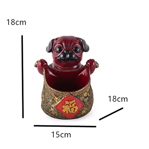 Chiot boîte de rangement en résine pour bureau et salon - 5