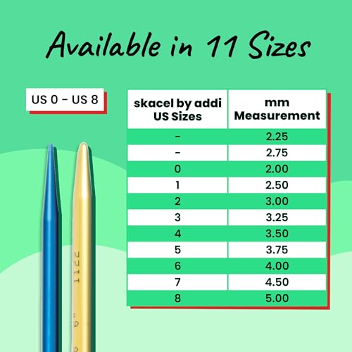 Image of skacel by addi FlipStix Double Pointed Knitting Needles, 6 Inch (15 cm) Set of 5 Aluminum Knit Needle Kit, 2 mm (US Size 0)