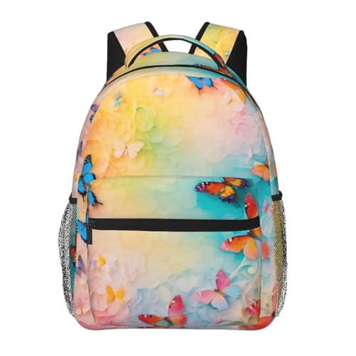 Mochila para laptop impermeable EdWal fácil de limpiar con diseño de mariposas
