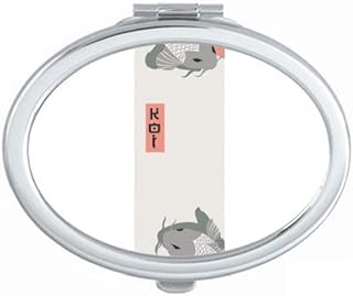 Traditional Japanese Chinese Culture Fish Mirror Portable Fold Hand Makeup Double Side Glasses