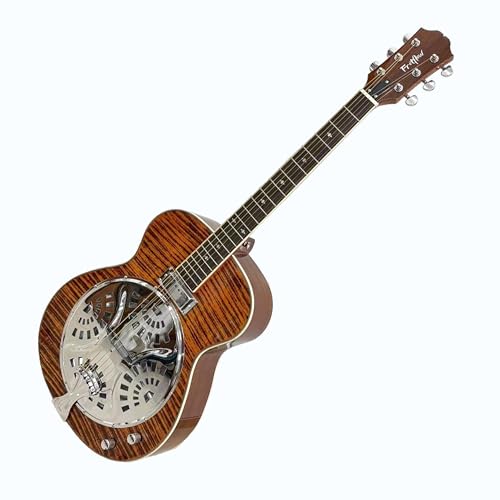 40-inch Resonator Electric Guitar with Spruce Top & Sapele Body Okoume Neck Rosewood Fingerboard | Bronze Strings | Beginner guitar (Tiger)
