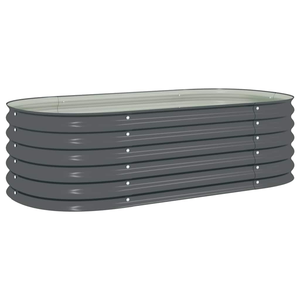 vidaXL Letto Rialzato da Giardino 160x80x44cm Acciaio Zincato Grigio Fioriera