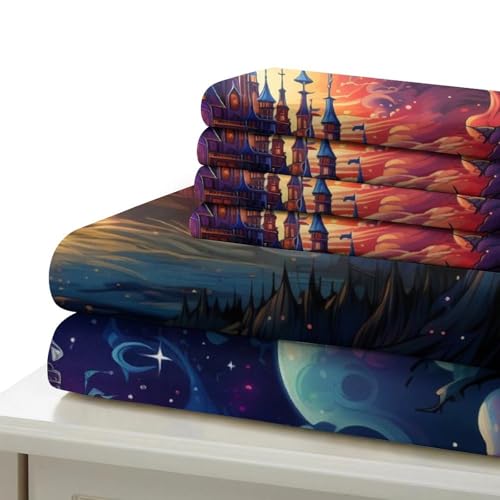 Housse de couette hypoallergénique microfibre douce Château 3D - 7