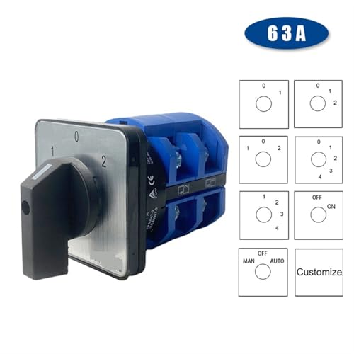 Selector de cambio universal YMW26-63/2 con 8 terminales de tornillo para 63A 3