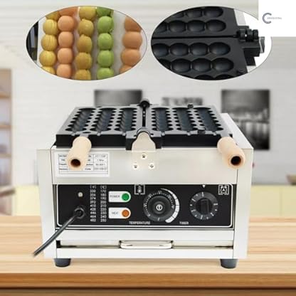 Edelstahl Kommerzielle Waffelkugelbereiter Bubble Waffle Maker Machine Antihaft-Pfanne Waffeleisen Antihaft Kommerzielles Elektrisches FüR Restaurant BäCkerei Snack Bar Familie 1500W – Bild 6
