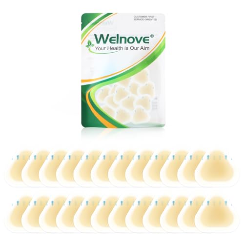 Image of Welnove Gel Blister Bandage - 24 PCS Hydrocolloid Bandages for Prevention & Recovery, Blister Cushions for Heel, Toes & Foot, Blister Bandages for High Heels, Sandals, Wedding, Party (Bunion Pack)
