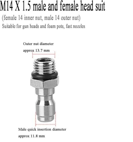 Image of Aimex 1 /4 Quick Connector QC Male Plug for Pressure Washer Fittings Male Threaded