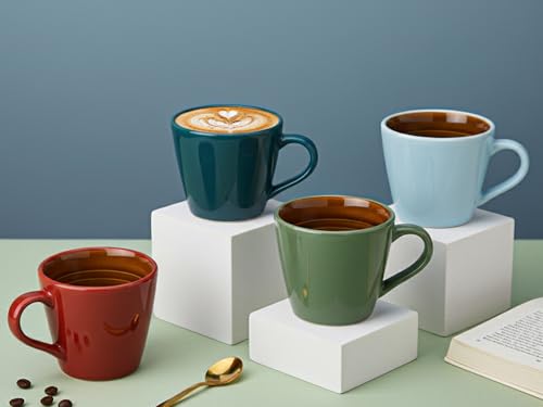 Image of Bodhi House Handcrafted Ceramic Tea Cup Set of 4 Pieces (175 Ml), Stoneware Coffee Mug, Microwave Safe Small Tea Cup, Glossy Finish, Ideal for Daily use, Casual Gatherings and Gifting, Multicolor