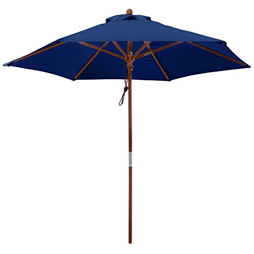 anndora Sonnenschirm 2,5 m Balkonschirm rund wasserabweisend Winddach Navy Blau