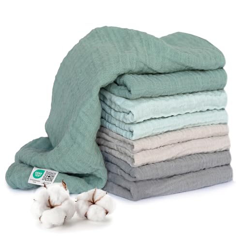 MAKIAN Mullwindeln 8er Pack, 70x70 cm, Oeko-TEX® Standard 100...