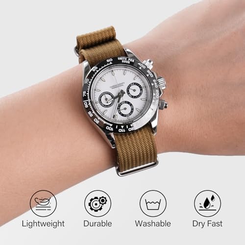 Image of TACTICAL FROG Nylon Watch Band 18mm 19 mm 20mm 22 mm 24 mm, Waterproof Military Watch Straps Replacement for Men Women, With Stainless Steel Buckle
