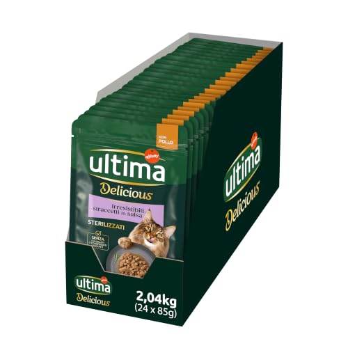 Ultima Cibo Umido per Gatti Fit & Delicious con Pollo: 24 Buste da 85g