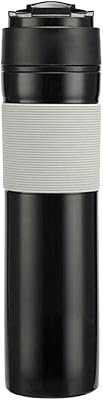 Portable French Press Coffee Maker Mug for Office Black