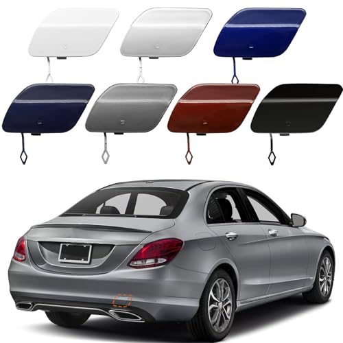 TOPUS Car Rear Bumper Tow Hook Cover for Mercedes Benz C-Class W205 C180 C200 C220 C250 C280 C300 C320 C350 2014-2018 Trailer Cover Cap 2058850224 Towing Eye Cap (Dark Blue Passenger Side)