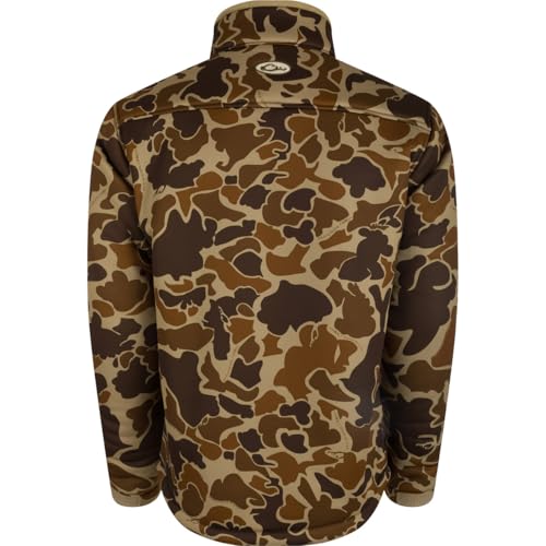 Drake Waterfowl LST Silencer Full Zip Jacket Old School Camo, Heavyweight Hunting Jacket2