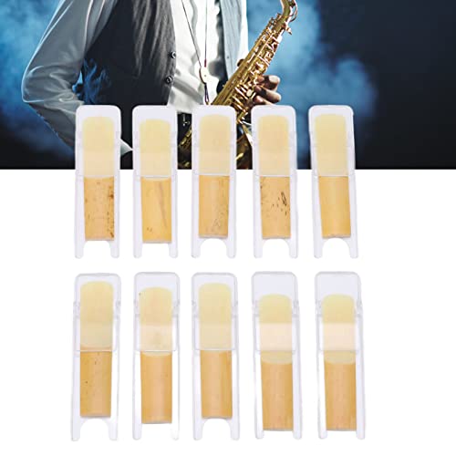 10Pcs Soprano Saxophone Reeds, 2.5 Bb B Flat Saxophone Reeds With Plastic Cover, Reeds For Saxophone Sax, Woodwind Instrument Accessories #TOP6