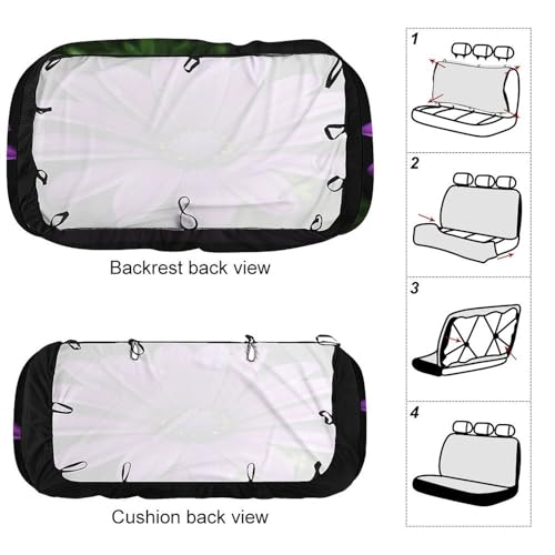 Funda de asiento trasero con diseño de margaritas moradas resistente a arañazos de mascotas 3