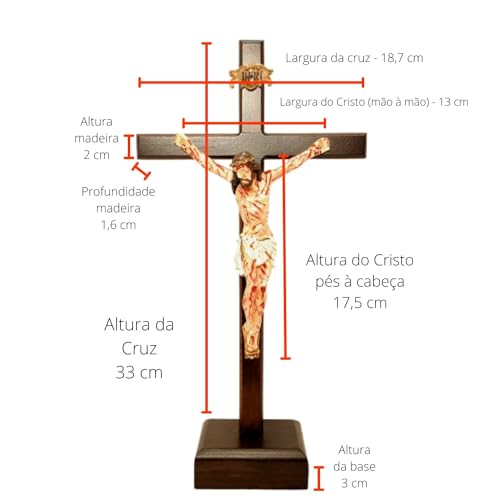 Crucifixo de mesa 33 cm com Cristo Chagado