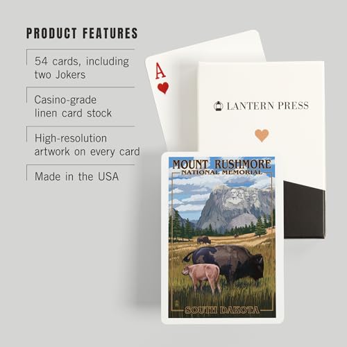 Lantern Press Naipes Mount Rushmore, 52 Cartas Póker miniatura 3