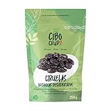 Ciruelas Pasas Organicas sin Hueso - 250g. Ciruela Pasas Crudas sin Tratar. Secas sin Conservantes para Consumir como Snack o para Helados y Postres.