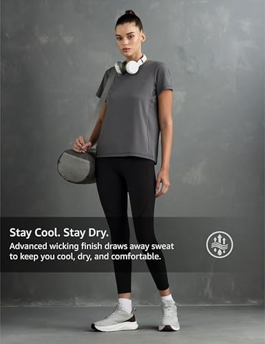 Image of Symbol Premium Women's Solid Regular Fit Sports Stretch T-Shirt | Round Neck | Raglan Sleeve | Moisture-Wicking | Activewear | Running | Gym | Plain (Available in Plus Sizes)