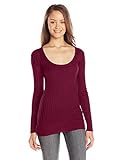 Derek Heart Juniors' Long-Sleeve Scoop-Neck Ribbed Sweater
