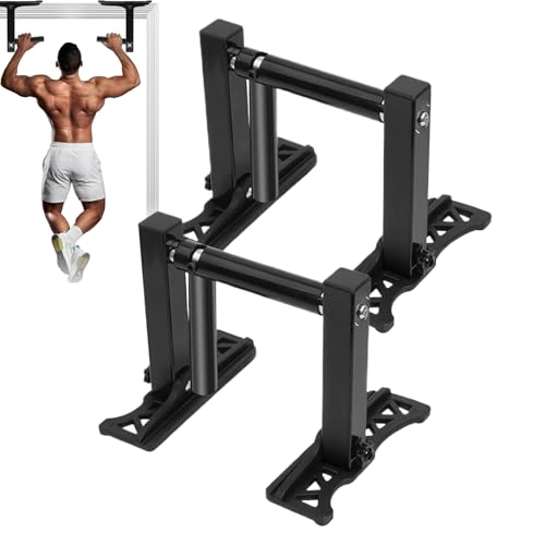 Barra de dominadas para puerta: manijas de entrenamiento portátiles para dominadas, herramienta de ejercicios de doble pieza, construcción duradera con soporte de carga | Equipo de entrenamiento para
