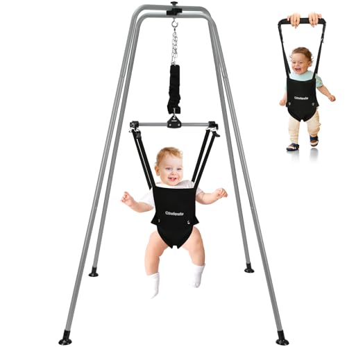 Cowiewie Baby Jumper with Strong Support Stand, w/Walking Harness Function, Baby Exerciser...