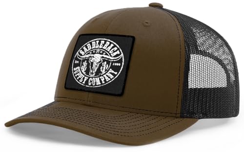 Saddleback Supply Wild West Trucker Hat - Desert Skull Logo (Coyote/Blk/p)