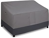 Easy-Going Heavy Duty Waterproof Outdoor Loveseat Cover for 2-Seater Patio Sofa, Windproof with Air Vent, 58Wx32.5Dx31H Gray/Dark Gray