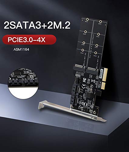 Carte PCIe Dual M.2 NGFF et double SATA III haute performance - 2