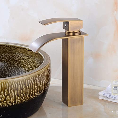 Grifos de agua fría y caliente para lavabo de baño con grúa mezcladora de latón 2