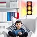 Kicko Traffic Light Prop, 12.25 inch - Simulates Traffic Stop Light - Novelty Traffic Light Lamp - Plug-in Blinking Bedside Lamp - Race Decorations Traffic Signs - Red Light Green Light Game for Kids