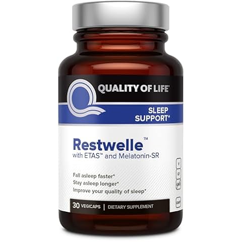 Quality of Life - Restwelle – Premium Natural ETAS and Melatonin Supplement – Non Groggy Formula with ETAS and Melatonin SR – Non Habit Forming – 30 Capsules Cover