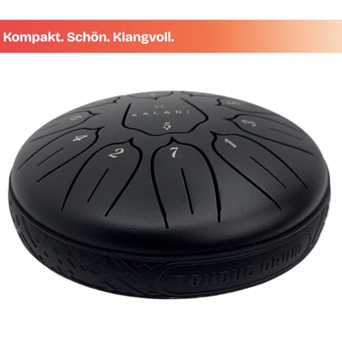 XALANI Zungentrommel Pure Harmony – Klangvolle Steel Tongue Drum (6 Zoll, 11 Töne, C-Dur) – Inkl. Einsteigerheft für sofortiges Spielen