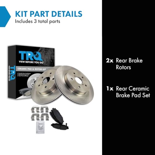 Image of TRQ Rear Brake Pad and Rotor Set Ceramic Compatible with 2016 Subaru WRX