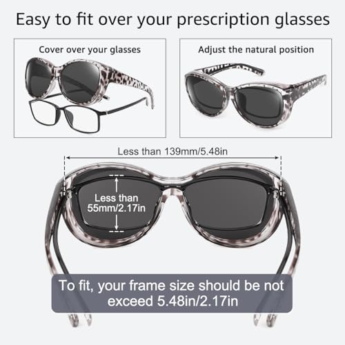 Br'Guras Polarized Oversized Fit over Sunglasses Wear over Glasses for Women Men Driving Riding4